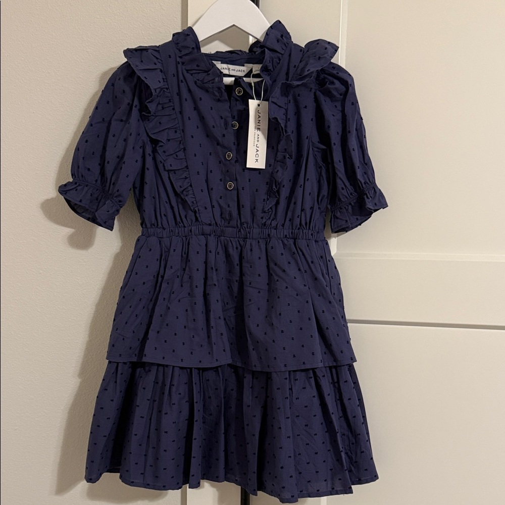 NWT Janie and Jack Dress with Ruffle Details - Size 7